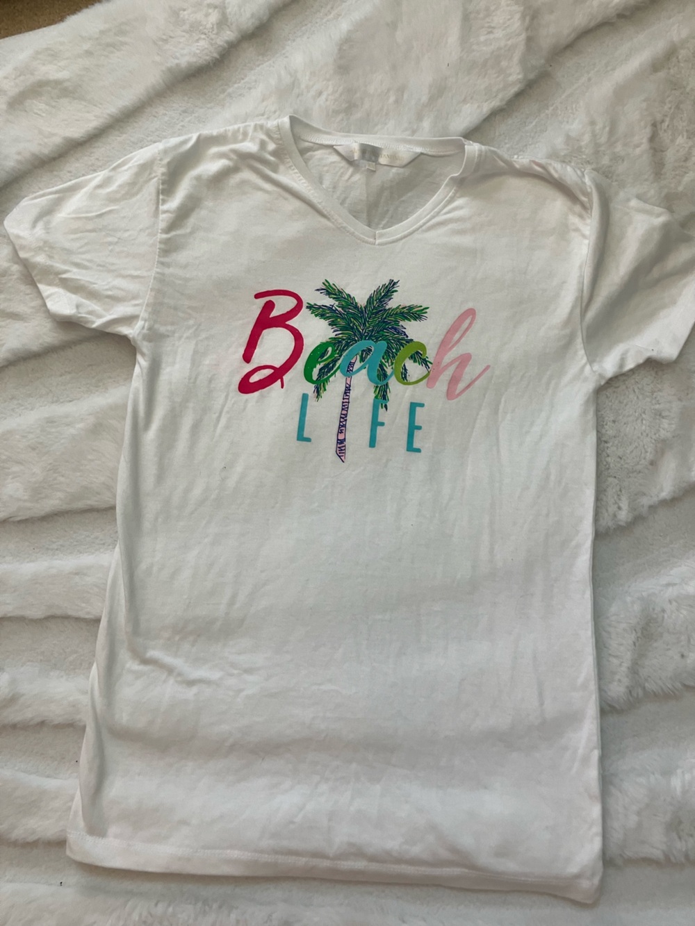 White Short Sleeve 'Beach Life' Graphic Tee
